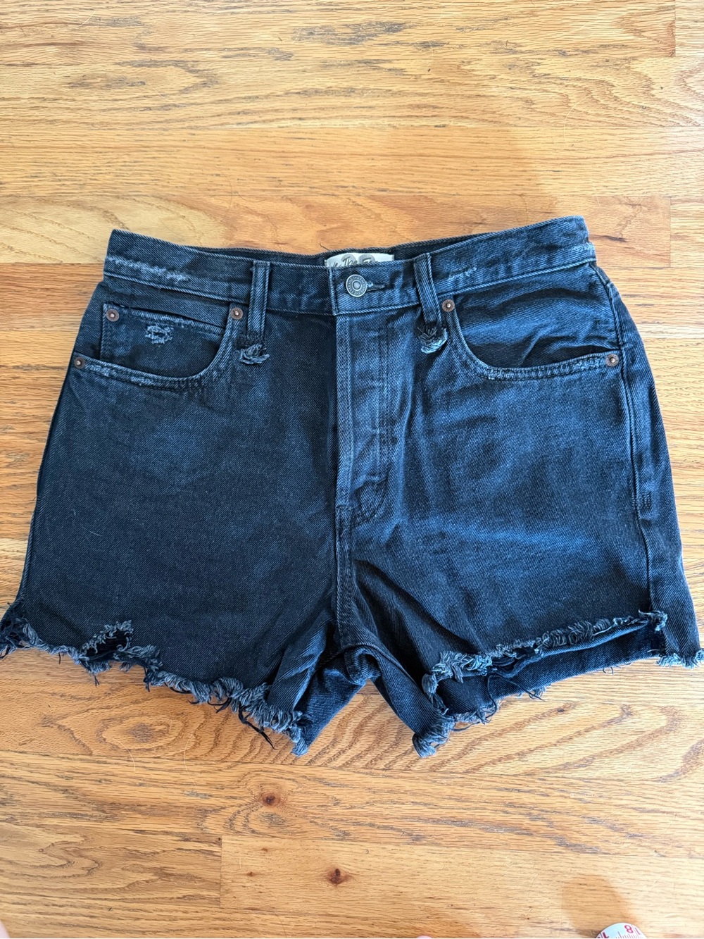 We The Free Makai Black Distressed Denim Cutoff Shorts